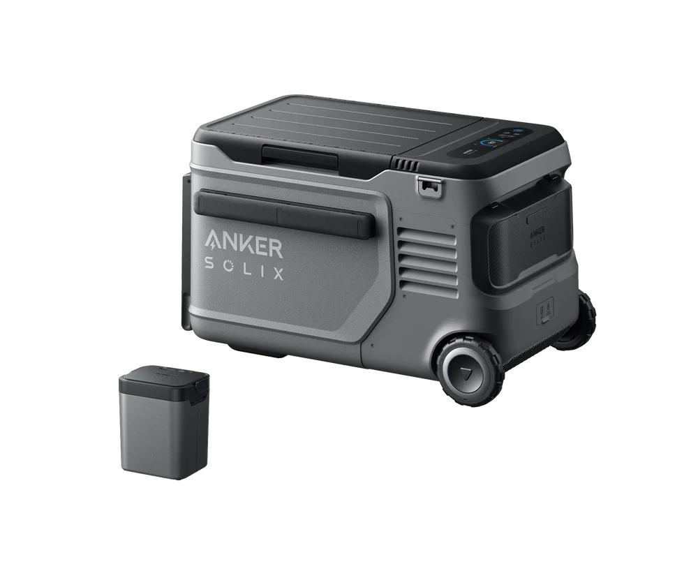 Anker SOLIX EverFrost 2 58L Cooler with Extra Battery, 61 qt Car Refrigerator, Electric Cooler with 288Wh Battery, Powered by AC/DC or Solar,for Outdoor Camping, Travel, and Fishing, Fits in Trucks