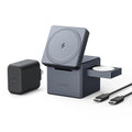 Anker 3-in-1 Cube Wireless Charger, MagSafe Charging Stand, 15W Foldable Fast Charging Station for iPhone 17/16/15, Apple Watch 1-8/Ultra, AirPods (Adapter Included, Non-Battery)