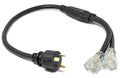 WEN PC3352 3 Feet 10-Gauge SJTW Generator Extension Cord Splitter (converts TT-30R to Two 5-20R outlets)
