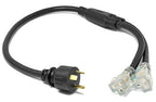 WEN PC3352 3 Feet 10-Gauge SJTW Generator Extension Cord Splitter (converts TT-30R to Two 5-20R outlets)