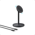 Anker MagGo iPhone 17 MagSafe Charger Compatible Stand, 15W Fast Magnetic Wireless Charging Station, Qi2 Certified 360° Wireless Charger, Magnetic Stand for iPhone 17/16/15/14/13 Series (No Adapter)