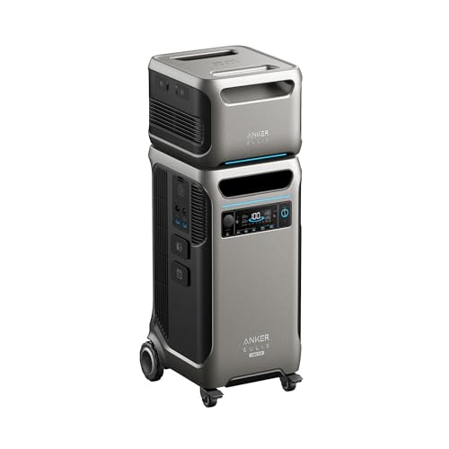 Anker SOLIX F3800 Plus Portable Power Station (2025 NEW) and BP3800 Expansion Battery, 7.68kWh, 3,200W Solar Input, Generators for Home Use, Works with Generator, For Power Outage and Emergencies