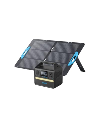 Anker 521 Portable Power Station Upgraded with LiFePO4 Battery, 256Wh 6-Port PowerHouse, 300W (Peak 600W) Solar Generator with 100W Solar Panel, 2 AC Outlets, 60W USB-C PD Output, Outdoor Generator