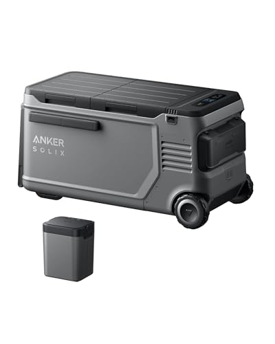 Anker SOLIX EverFrost 2 58L Cooler with Extra Battery, 61 qt Car Refrigerator, Electric Cooler with 288Wh Battery, Powered by AC/DC or Solar,for Outdoor Camping, Travel, and Fishing, Fits in Trucks