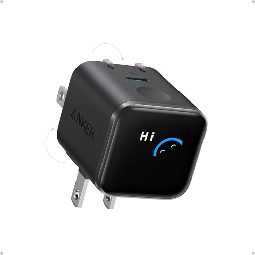 Anker Smart Display Charger, Anker Nano USB C Charger Block, 45W Max GaN Phone Charger,180° Foldable Plug,Smart Recognition,Built-in Care Mode,for iPhone17/16/15(Non-Battery,One USB-C Port,No Cable)