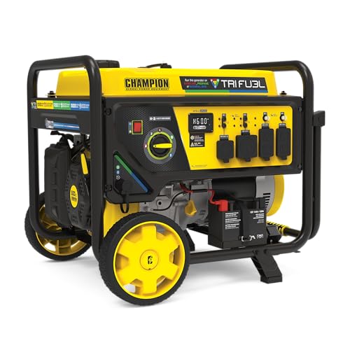 Champion Power Equipment 12,500-Watt Electric Start Tri Fuel Home Backup Portable Generator with Free 3-Year Warranty