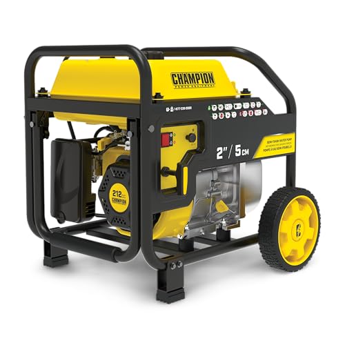Champion Power Equipment 2-Inch Gas-Powered Semi-Trash Water Transfer Pump with Hose and Wheel Kit