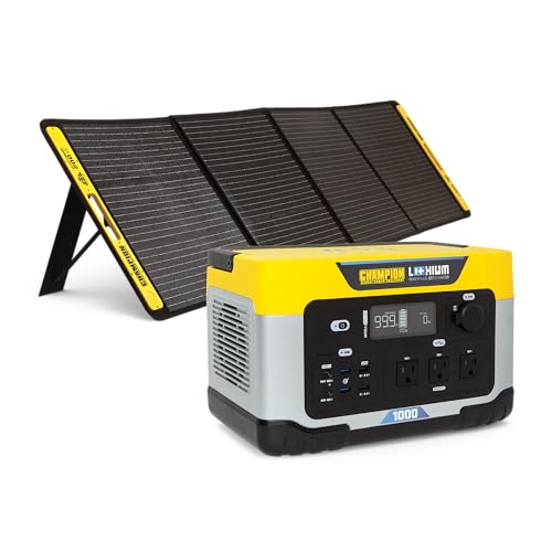 Champion Power Equipment 998-Wh Portable Solar Power Station and 200-Watt Solar Panel