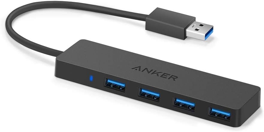 Anker USB Hub 4 Ports, Multiple USB 3.0 Hub, USB Splitter for Laptop, Extender for A Port Laptop, PC, Desktop and More [Charging Not Supported](2ft USB-A)