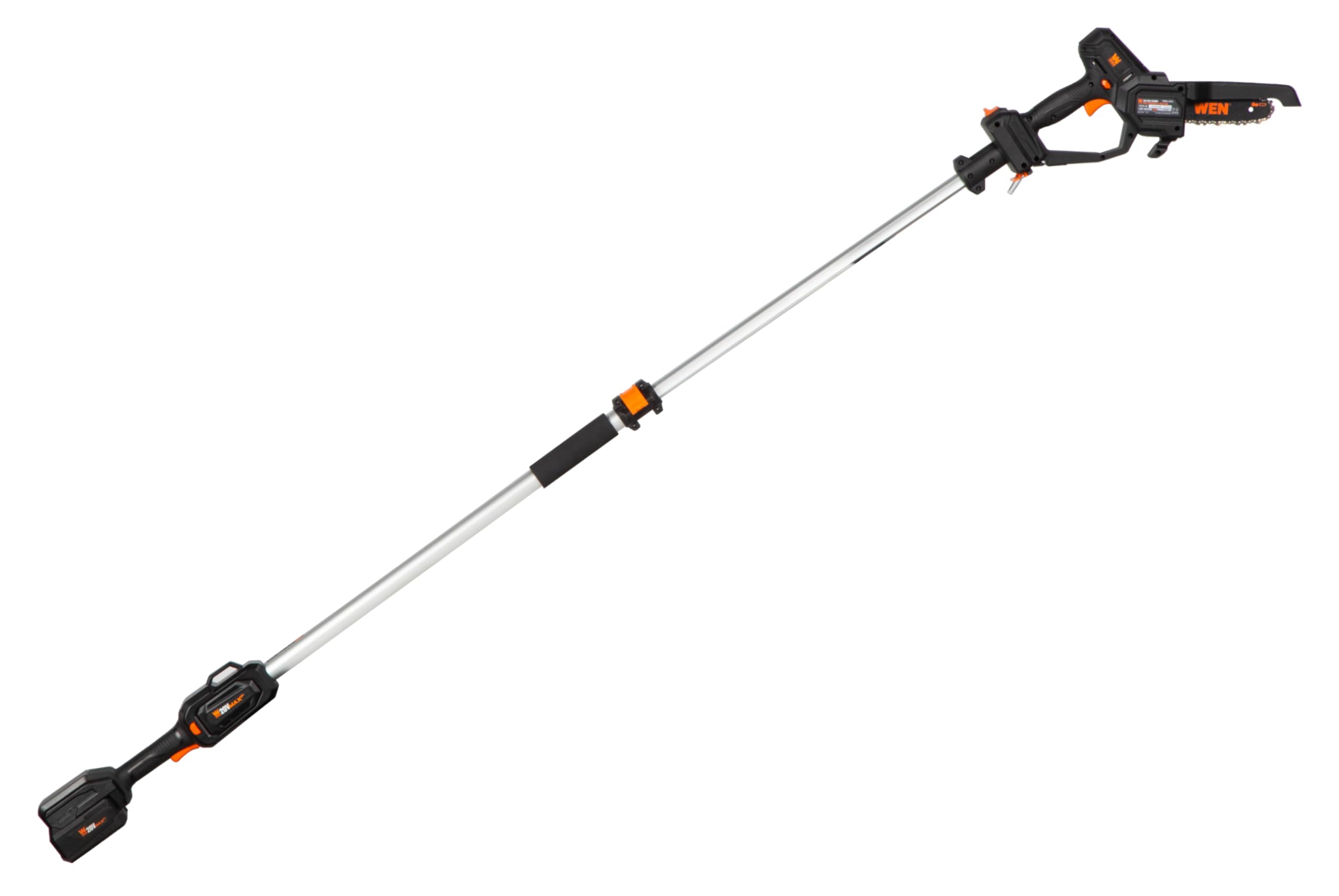 WEN 4019 6-Amp 8-Inch Electric Telescoping Pole Saw, Corded electric - Black&orange