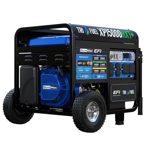 DuroMax XP15000HXT+ 15,000 Watt Portable Tri Fuel EFI Portable Generator - 50 State Approved