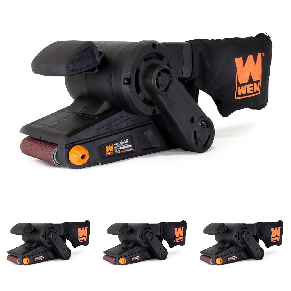 WEN 6321 7-Amp 3 in. x 21 in. Corded Belt Sander with Dust Bag , Black