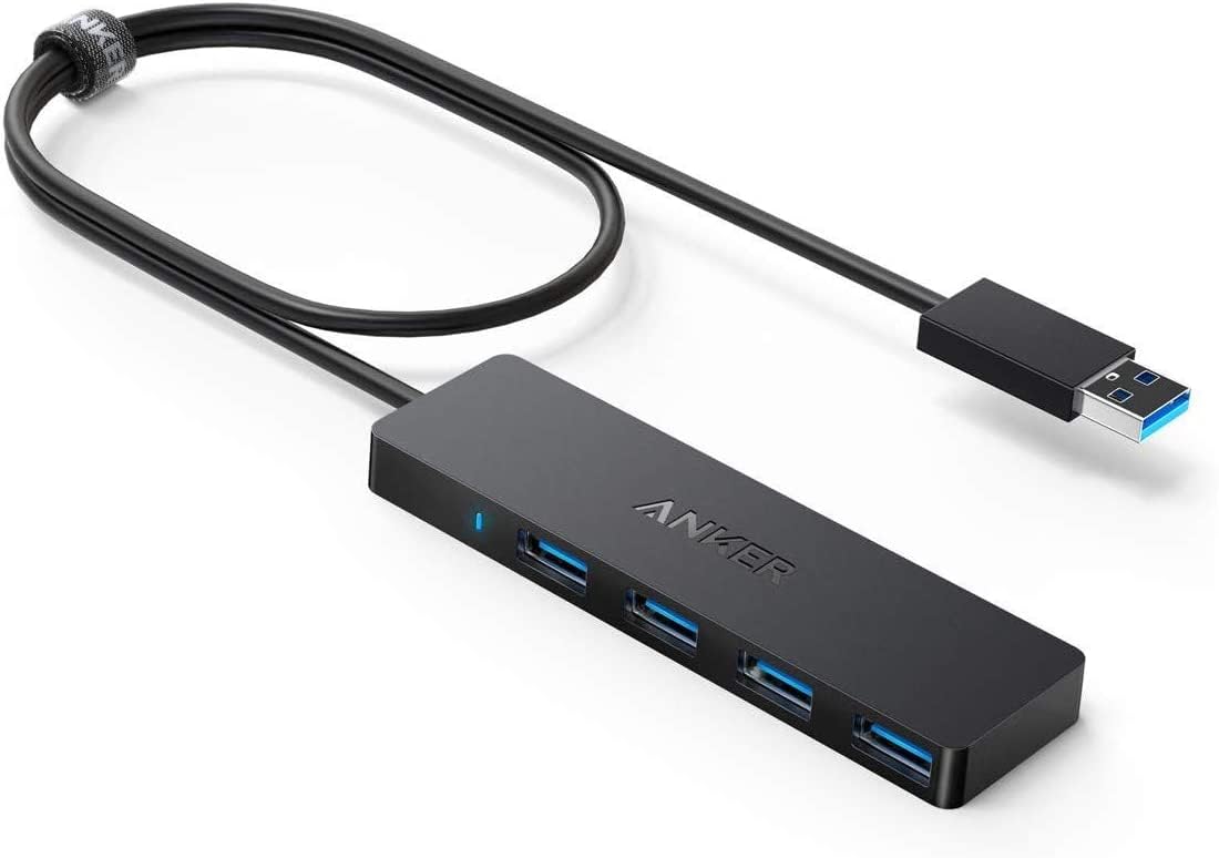 Anker USB Hub 4 Ports with 5Gbps Data Transfer, Multiple USB 3.0 Hub, USB Splitter for Laptop, Extender for A Port Laptop, PC, Desktop and More [Charging Not Supported](0.7 ft USB-A)