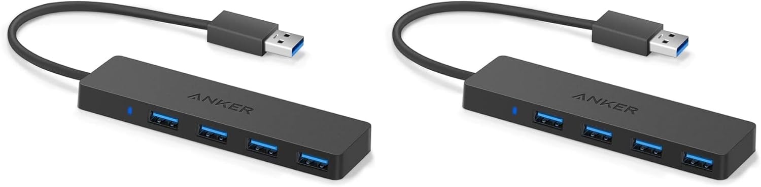 Anker USB Hub 4 Ports, Multiple USB 3.0 Hub, USB Splitter for Laptop, Extender for A Port Laptop, PC, Desktop and More [Charging Not Supported](2ft USB-A)