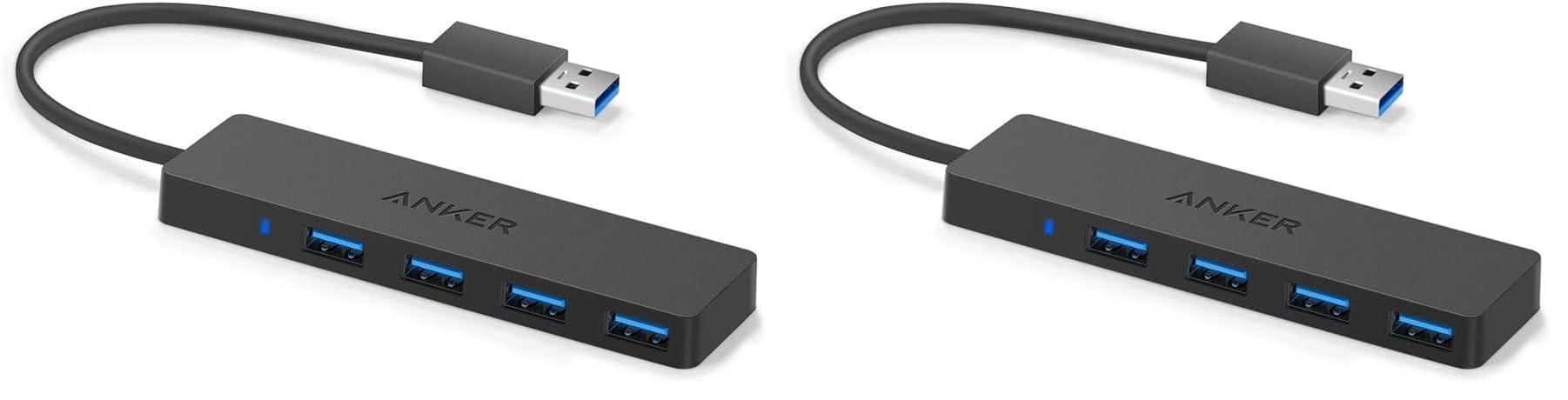 Anker USB Hub 4 Ports with 5Gbps Data Transfer, Multiple USB 3.0 Hub, USB Splitter for Laptop, Extender for A Port Laptop, PC, Desktop and More [Charging Not Supported](0.7 ft USB-A)