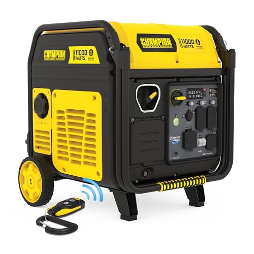 Champion Power Equipment 11,000-Watt Wireless Remote Start Home Backup Portable Inverter Generator with Quiet Technology and Free 3-Year Warranty