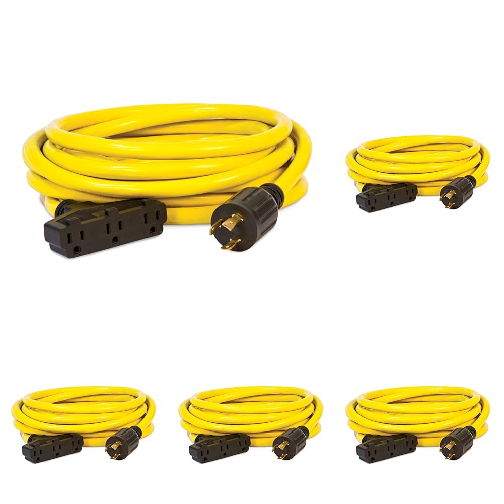 Champion Power Equipment 25-Foot 30-Amp 125-Volt Fan-Style Generator Extension Cord (L5-30P to three 5-15R)