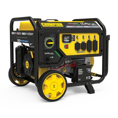 Champion Power Equipment 9375-Watt Dual Fuel Portable Generator with Electric Start and Free 3-Year Warranty
