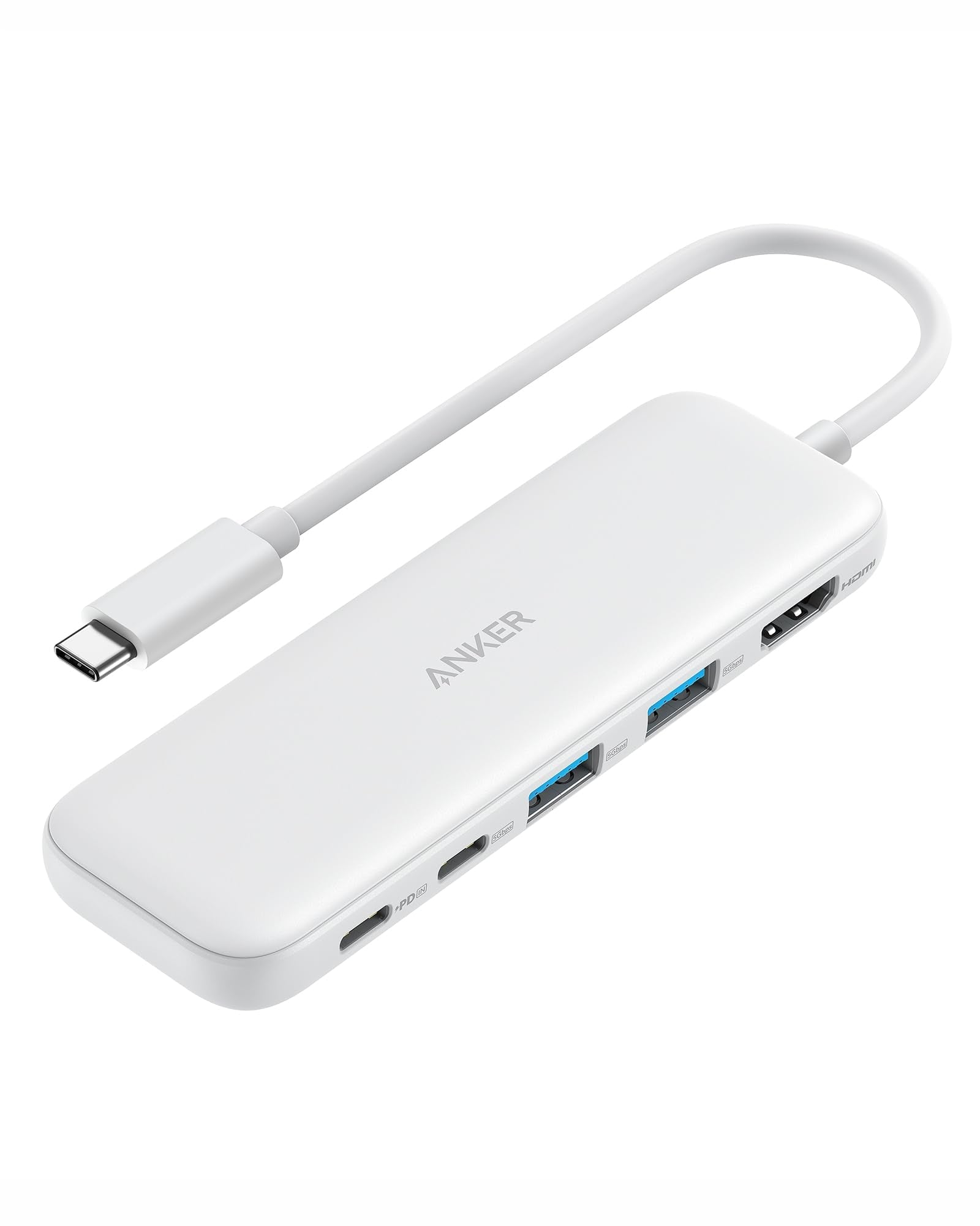 Anker USB C Hub, 5-in-1 USBC to HDMI Splitter with 4K Display, 1 x Powered USB-C 5Gbps & 2×Powered USB-A 3.0 5Gbps Data Ports for MacBook Pro, MacBook Air, Dell and More