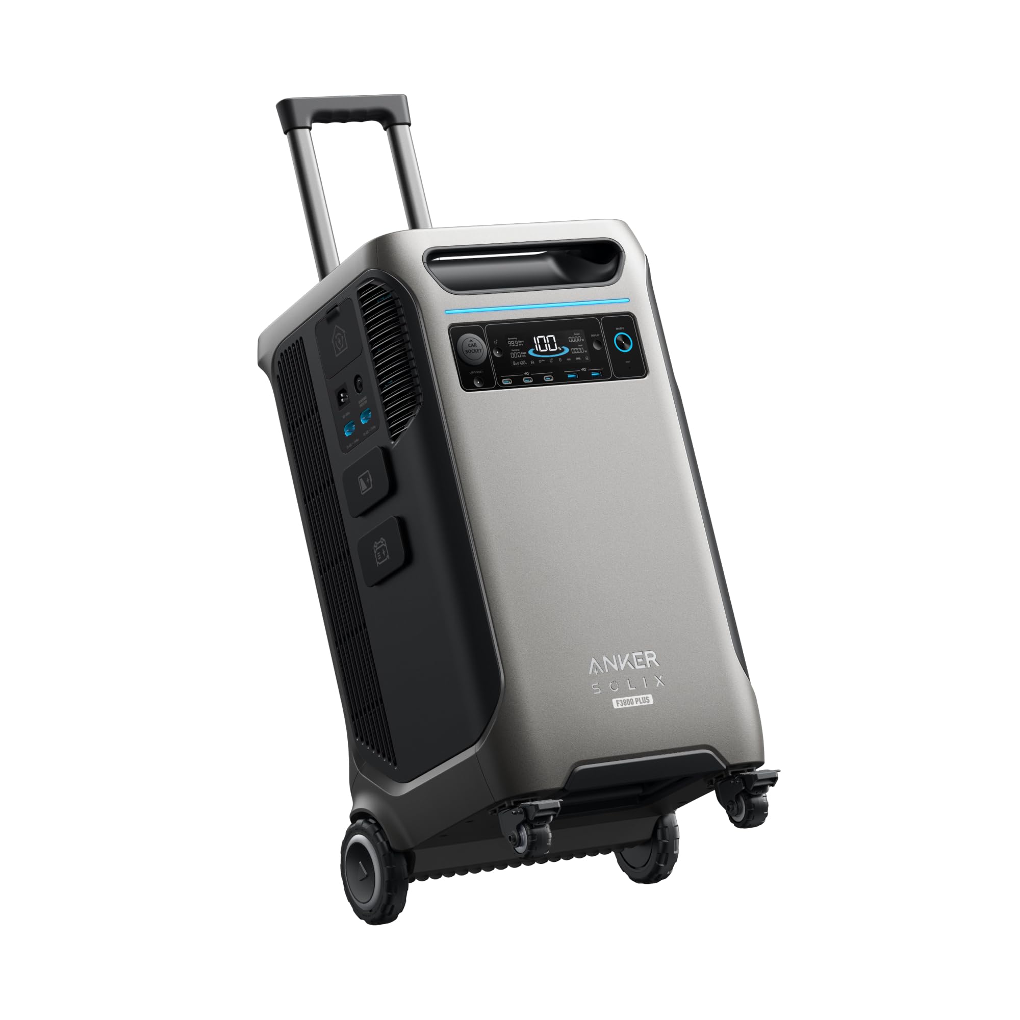 Anker SOLIX F3800 Plus Portable Power Station (Upgraded Version) with 400W Solar Panel, 3840Wh, 3,200W Solar Input, Generators for Home Use, Works with Generator, for Power Outages, and Emergencies