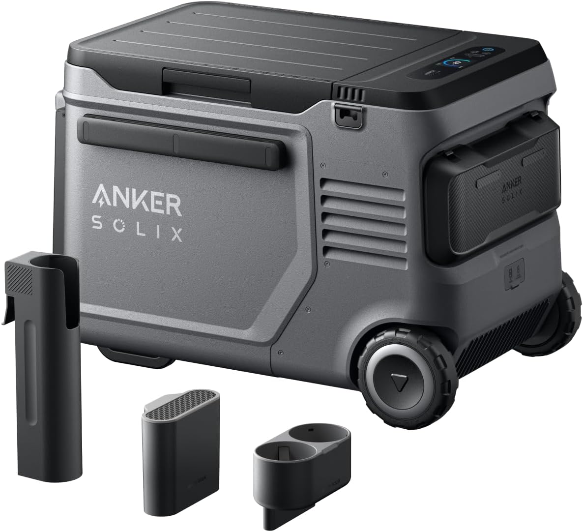 Anker SOLIX EverFrost 2 58L Cooler with Extra Battery, 61 qt Car Refrigerator, Electric Cooler with 288Wh Battery, Powered by AC/DC or Solar,for Outdoor Camping, Travel, and Fishing, Fits in Trucks
