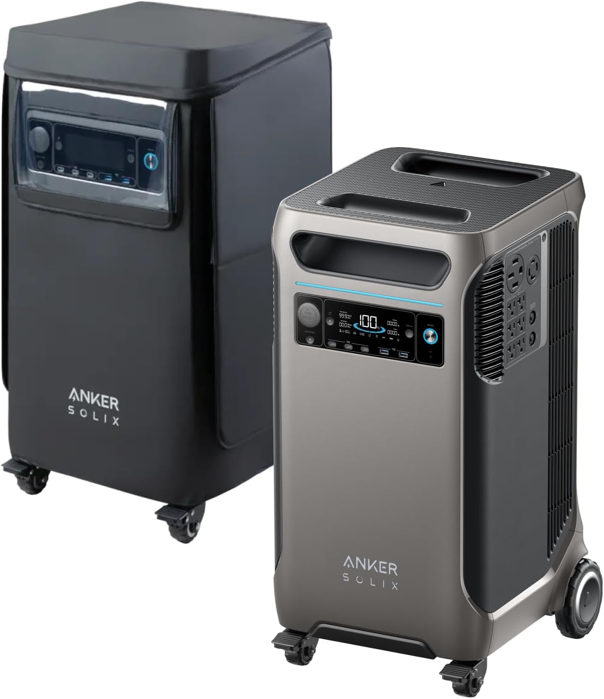 Anker SOLIX F3800 Portable Power Station with 2× 200W Solar Panels, 3,840Wh LiFePO4 Battery, 120V/240V 6,000W AC Output, Solar Generator for Home Use, RVs, Emergencies, Outages, and Outdoor Camping
