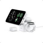Anker 3-in-1 Cube Wireless Charger, MagSafe Charging Stand, 15W Foldable Fast Charging Station for iPhone 17/16/15, Apple Watch 1-8/Ultra, AirPods (Adapter Included, Non-Battery)