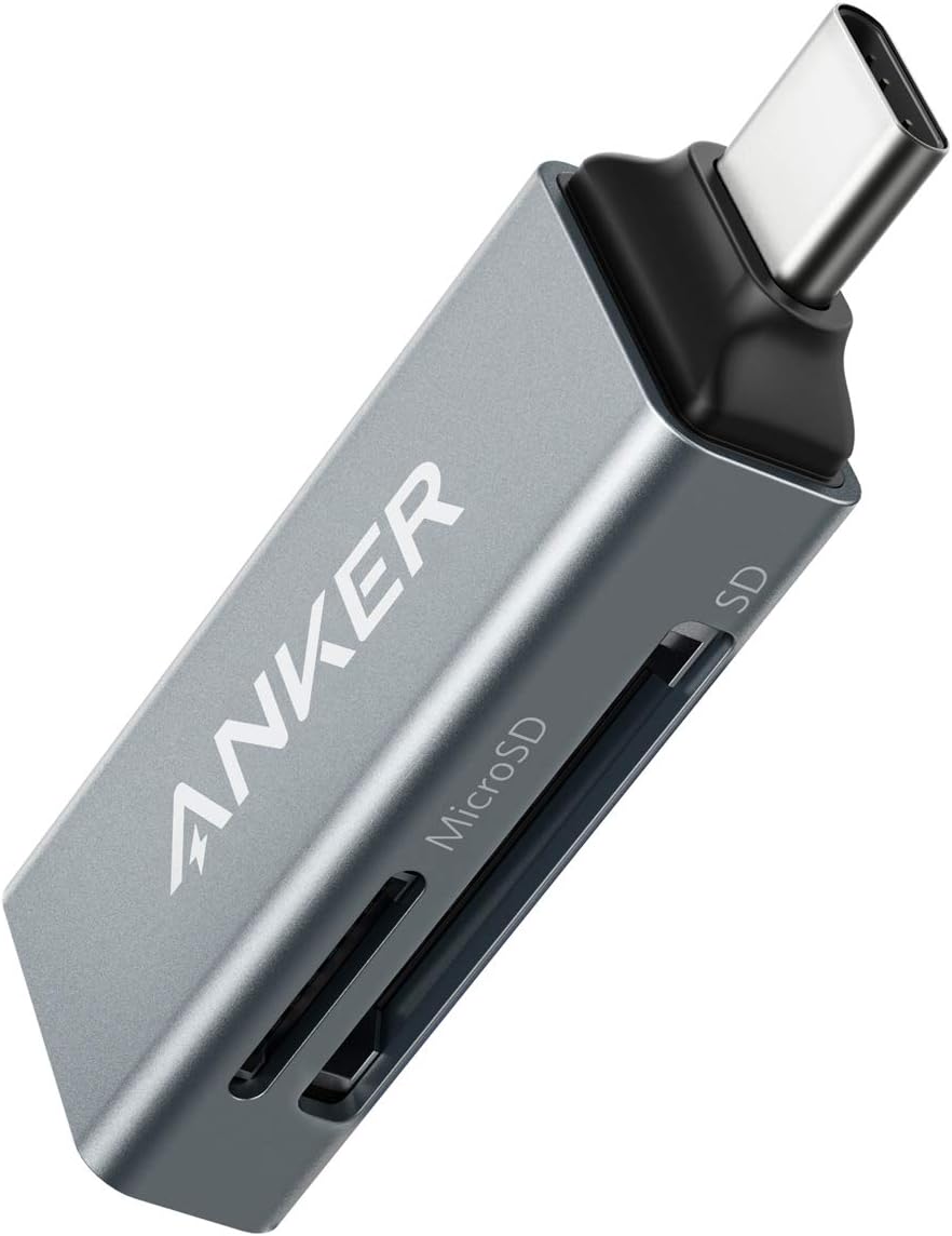 Anker USB 3.0 Micro SD Card Reader, 5Gbps 2-in-1 SD Card Reader to USB Adapter for SDXC, SDHC, MMC, RS-MMC, Micro SDXC, Micro SD, Micro SDHC, UHS-I Cards - USB A CardReader