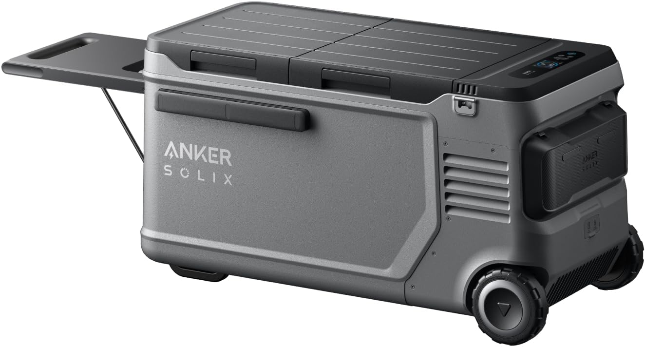 Anker SOLIX EverFrost 2 58L Cooler with Extra Battery, 61 qt Car Refrigerator, Electric Cooler with 288Wh Battery, Powered by AC/DC or Solar,for Outdoor Camping, Travel, and Fishing, Fits in Trucks