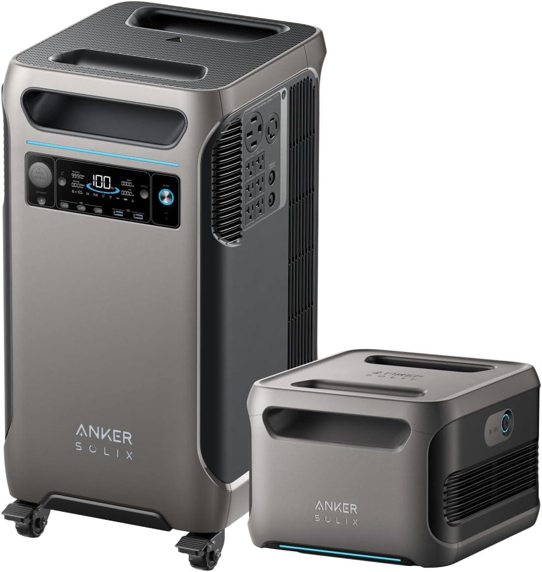 Anker SOLIX F3800 Portable Power Station with 400W Solar Panel, 3840Wh LiFePO4 Battery, 6000W AC output with 120V/240V, Solar Generator for Home Use, RV, Emergencies, Power Outages, Outdoor Camping