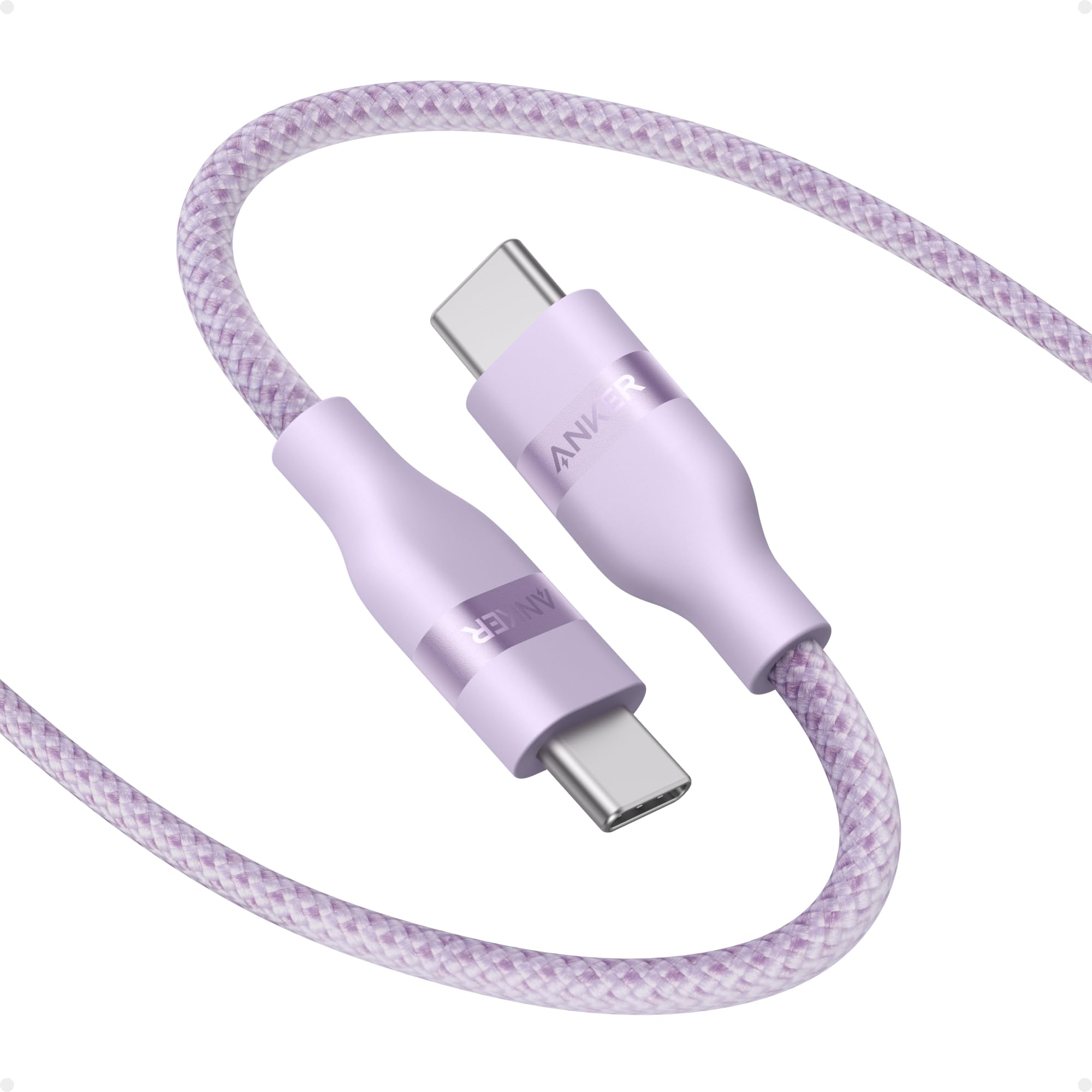 Anker Nano USB C Cable, 240W Flexible Multi-Color Braided Cord, Fast Charging Type C Charger for iPhone 17 Series, MacBook Pro and More (White, 6ft)