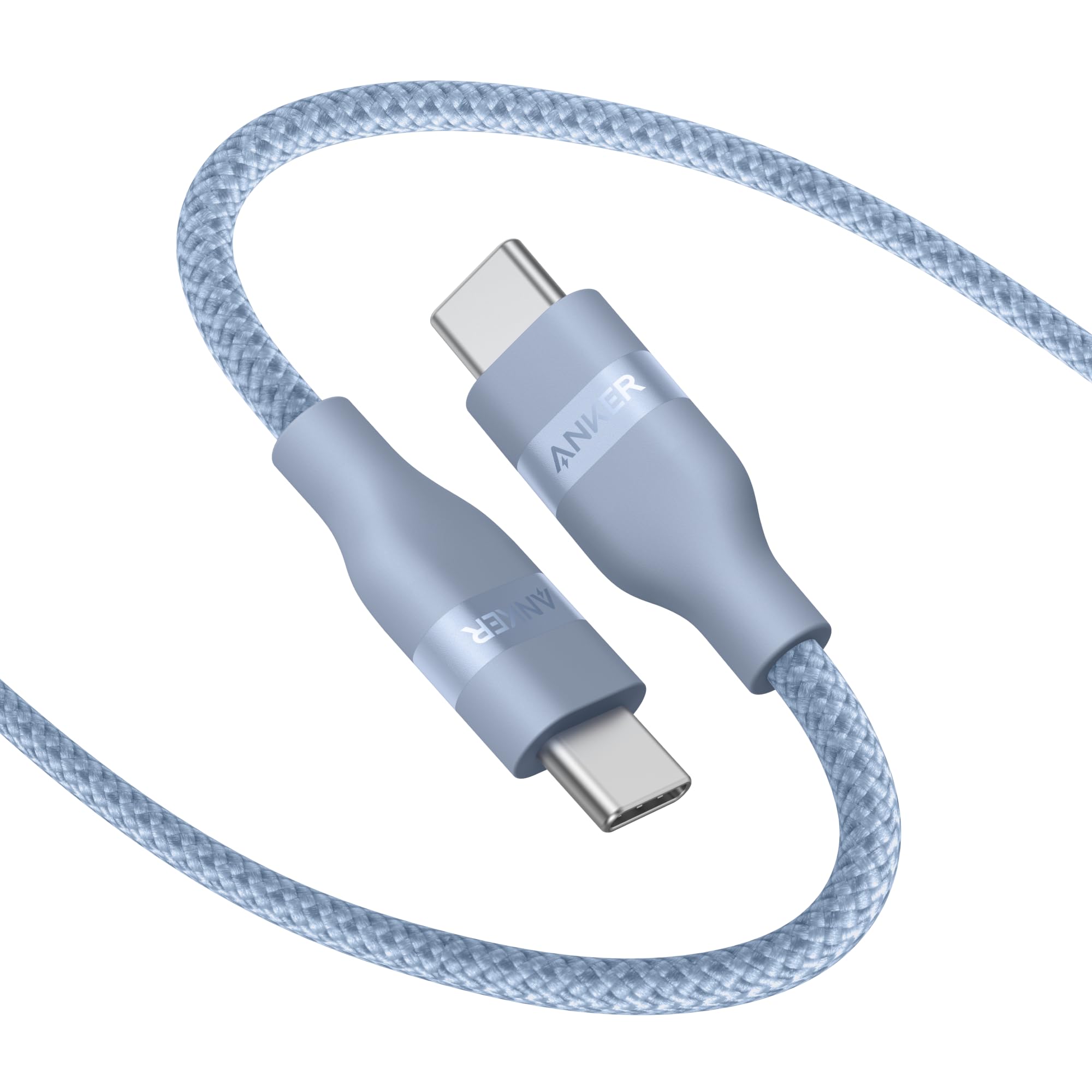 Anker Nano USB C Cable, 240W Flexible Multi-Color Braided Cord, Fast Charging Type C Charger for iPhone 17 Series, MacBook Pro and More (White, 6ft)