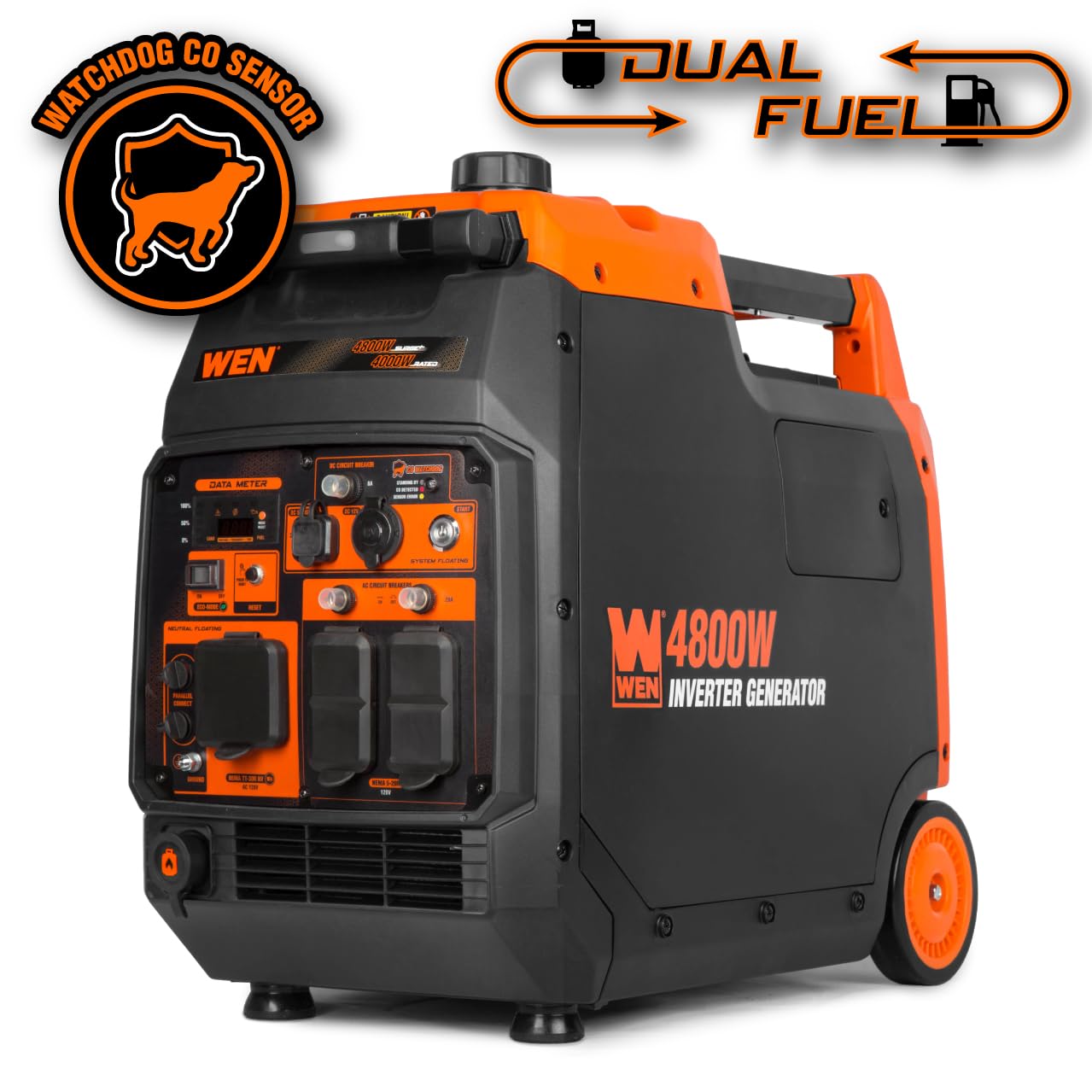 WEN Quiet and Lightweight 4800-Watt RV-Ready Portable Inverter Generator with Fuel Shut Off (56477i)
