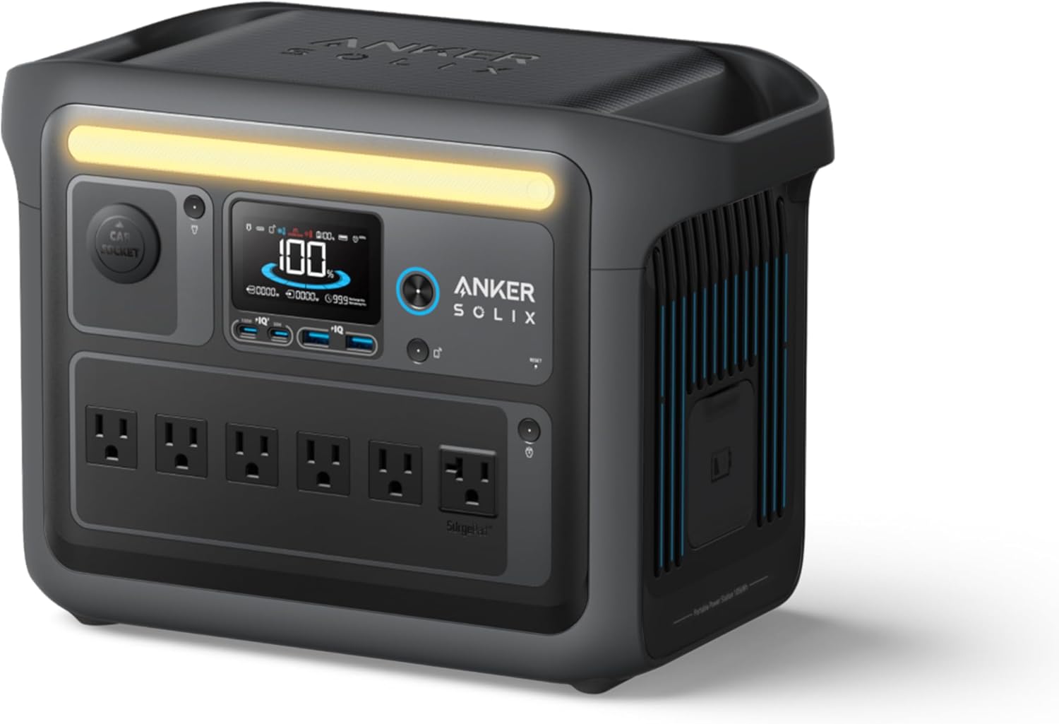 Anker SOLIX C1000 Portable Power Station with 400W Solar Panel, 1800W Solar Generator, 1056wh LFP (LiFePO4) Battery, 6 AC Outlets, Up to 2400W for Home, Power Outages, and Outdoor Camping