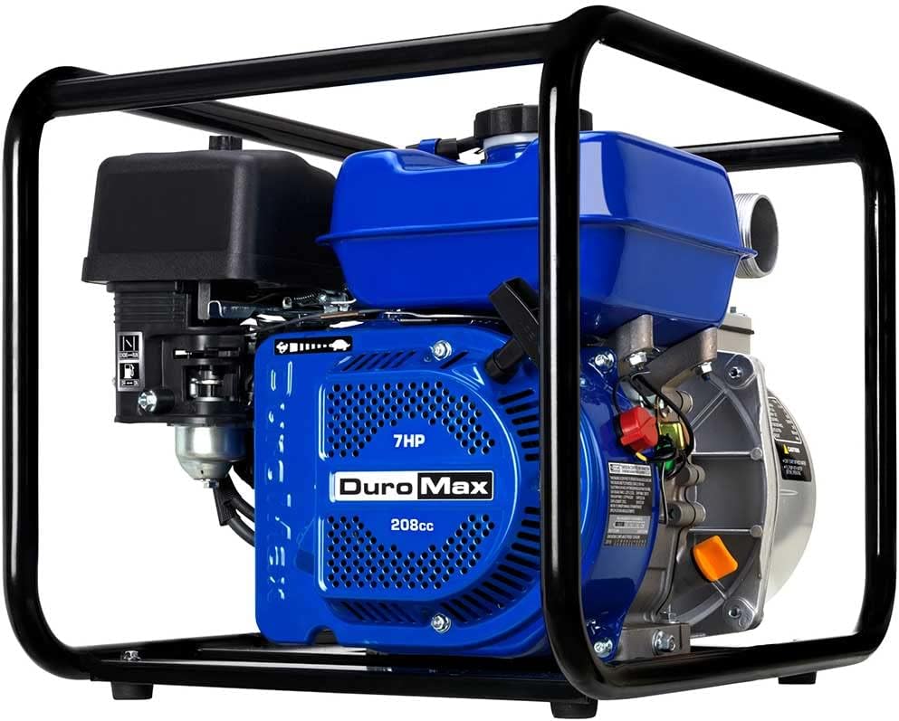 DuroMax XP702HP 208cc 7-HP 2-Inch 70-GPM Gas Powered High Pressure Water Pump, 50 State Approved, XP702HP, Blue