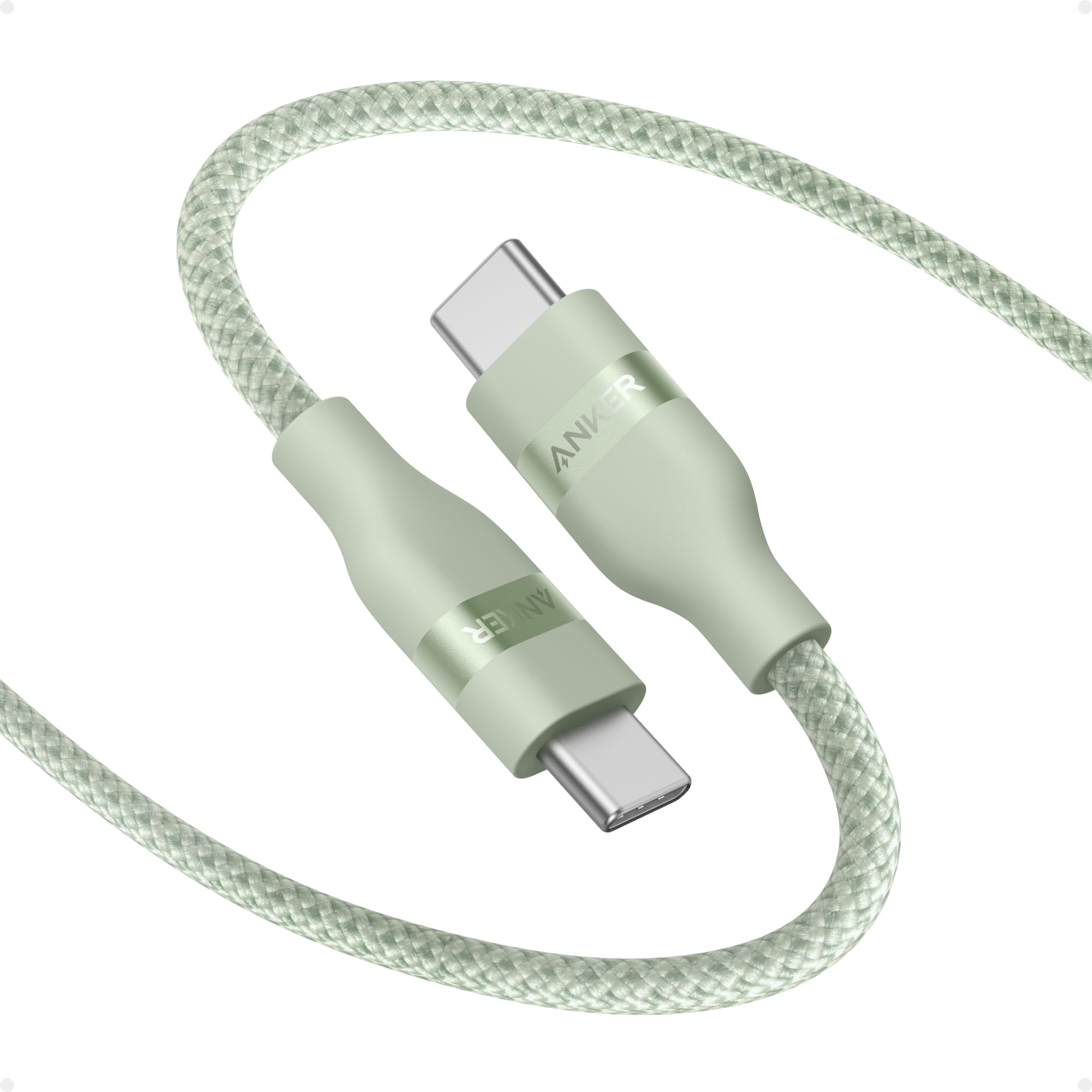 Anker Nano USB C Cable, 240W Flexible Multi-Color Braided Cord, Fast Charging Type C Charger for iPhone 17 Series, MacBook Pro and More (White, 6ft)