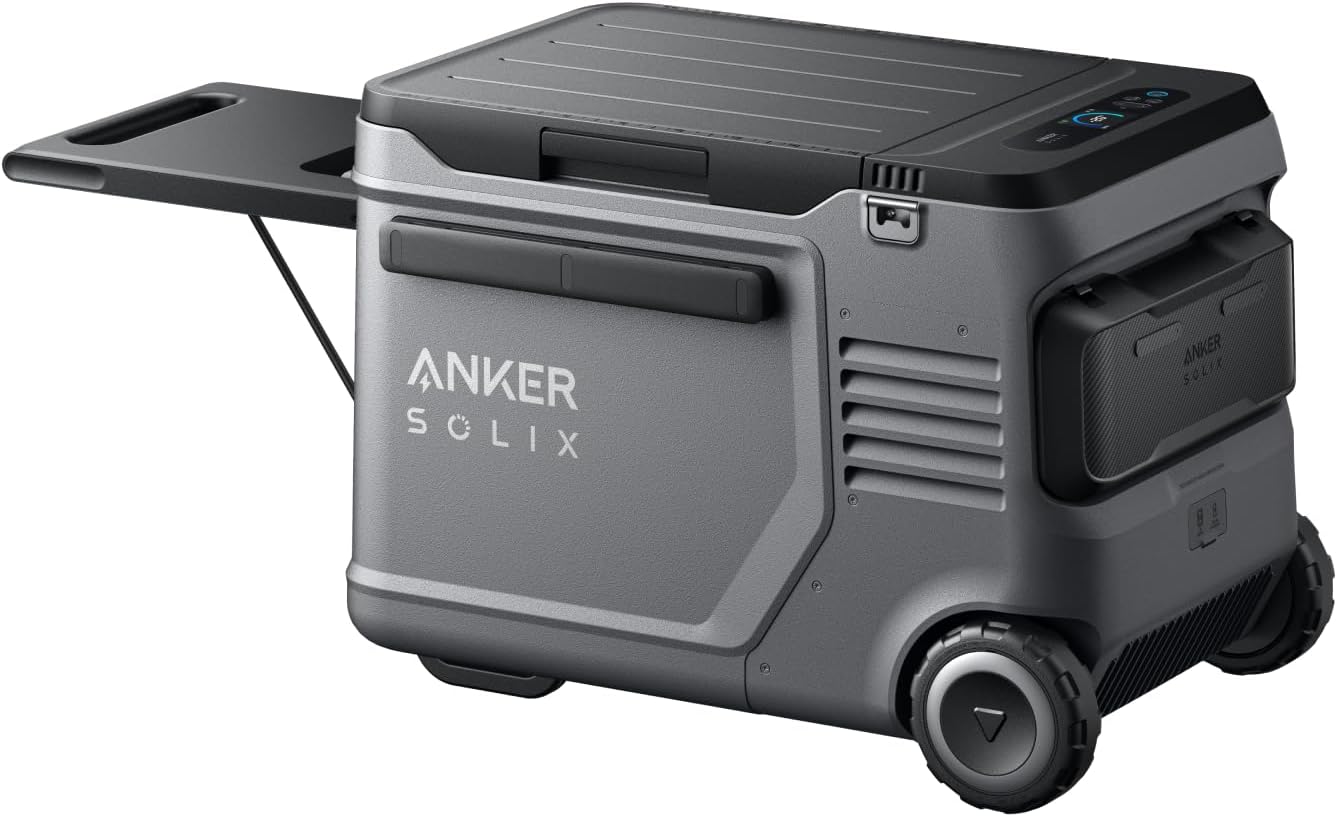 Anker SOLIX EverFrost 2 58L Cooler, 61 qt Car Refrigerator, Electric Cooler with 288Wh Battery, Powered by AC/DC or Solar,for Outdoor Camping, Travel, and Fishing, Fits in Trucks