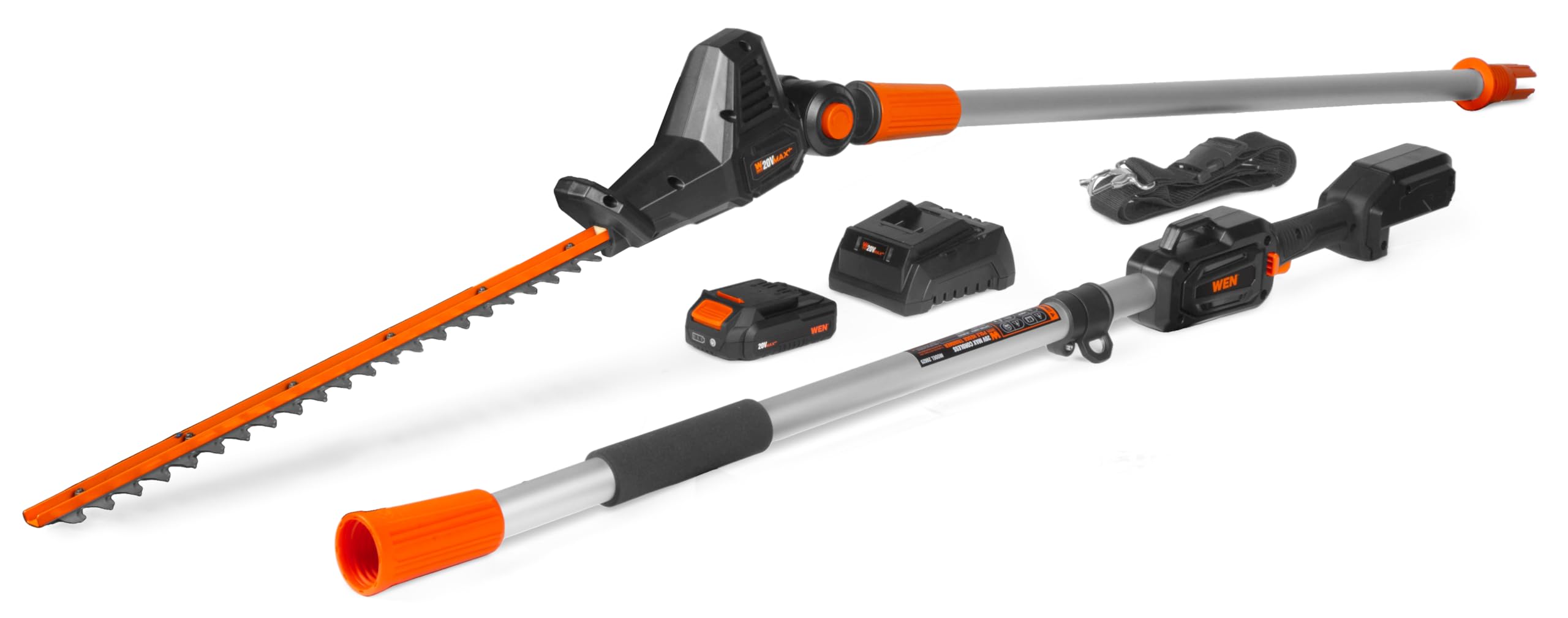 WEN 4019 6-Amp 8-Inch Electric Telescoping Pole Saw, Corded electric - Black&orange