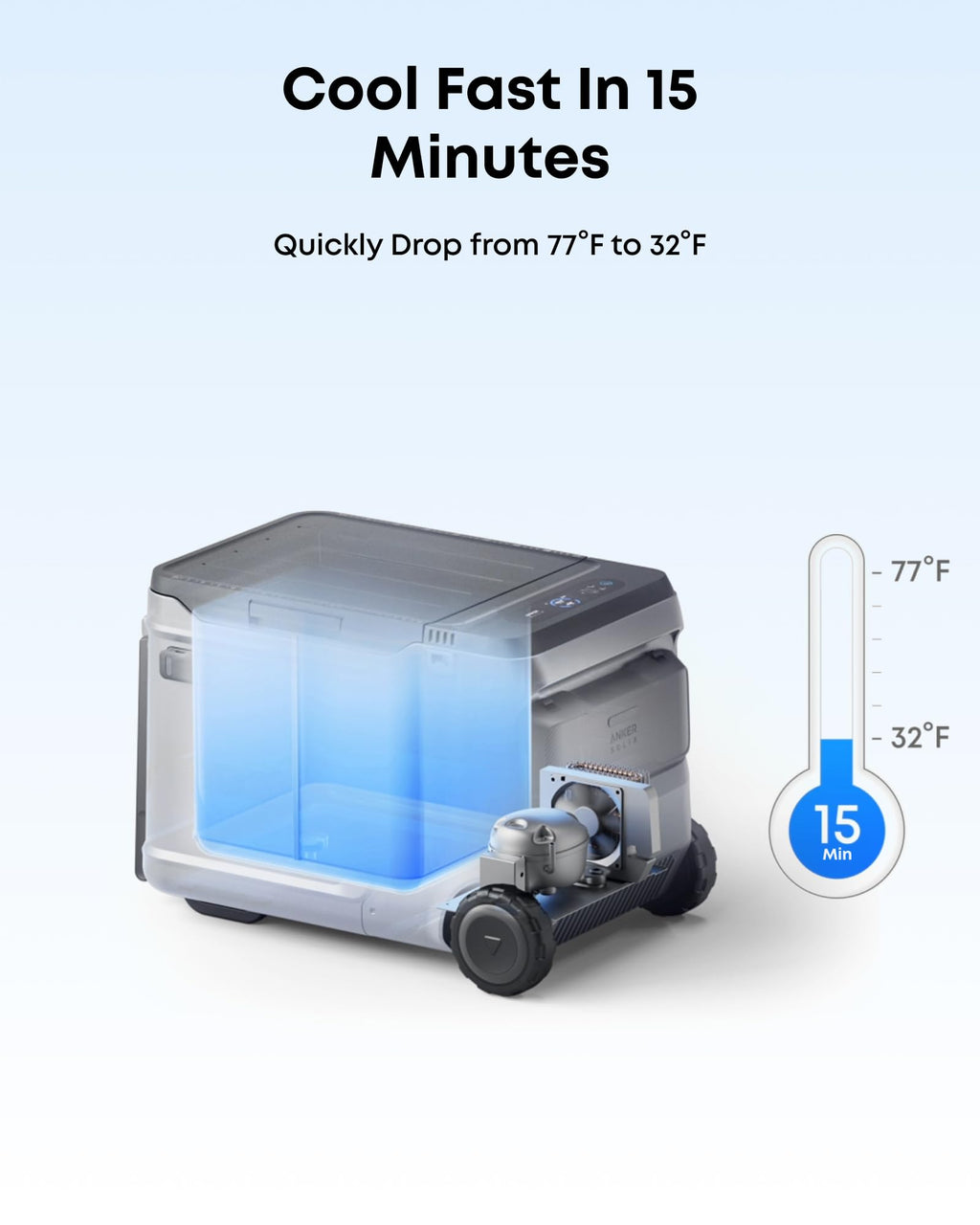 Anker SOLIX EverFrost 2 40L Cooler with Extra Battery, 61 qt Car Refrigerator, Electric Cooler with 288Wh Battery, Powered by AC/DC or Solar,for Outdoor Camping, Travel, and Fishing, Fits in Trucks