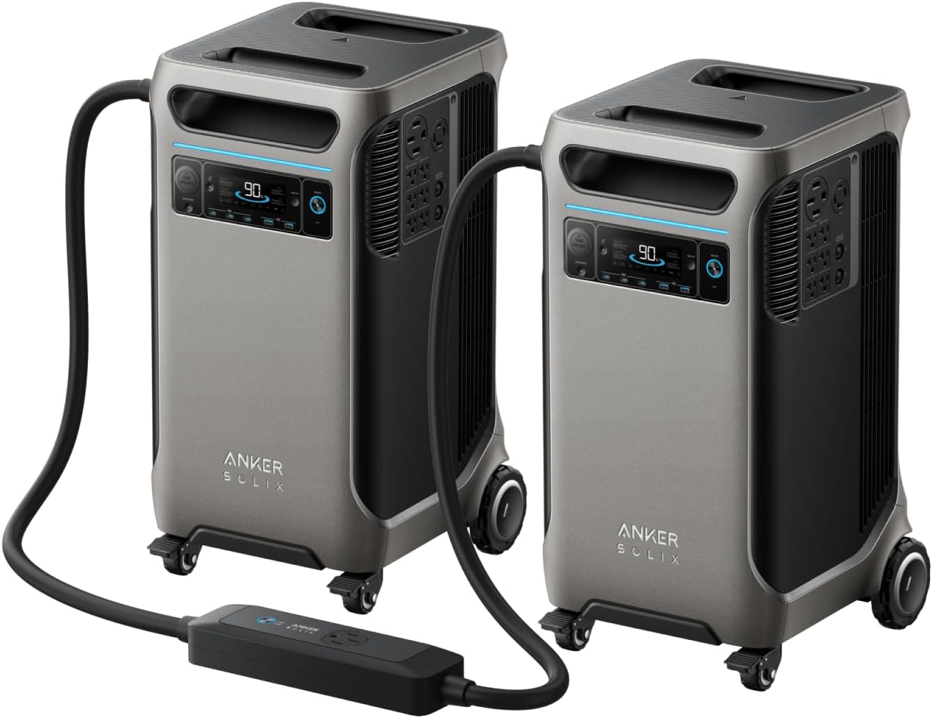 Anker SOLIX F3800 Portable Power Station with 2× 200W Solar Panels, 3,840Wh LiFePO4 Battery, 120V/240V 6,000W AC Output, Solar Generator for Home Use, RVs, Emergencies, Outages, and Outdoor Camping