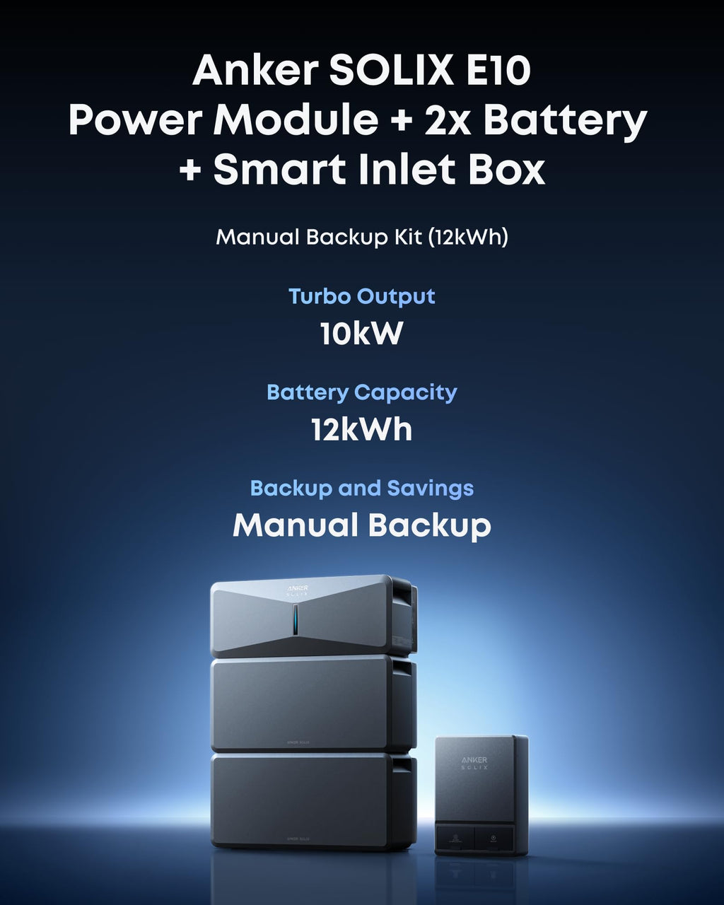 Anker SOLIX E10, Power Dock, 6kWh Battery, 200A Whole-Home Automatic Backup, ≤20ms Switchover, 9kW Solar, Reduce Bills, NEMA 4 & 3R, Up to 12-Month 0% APR