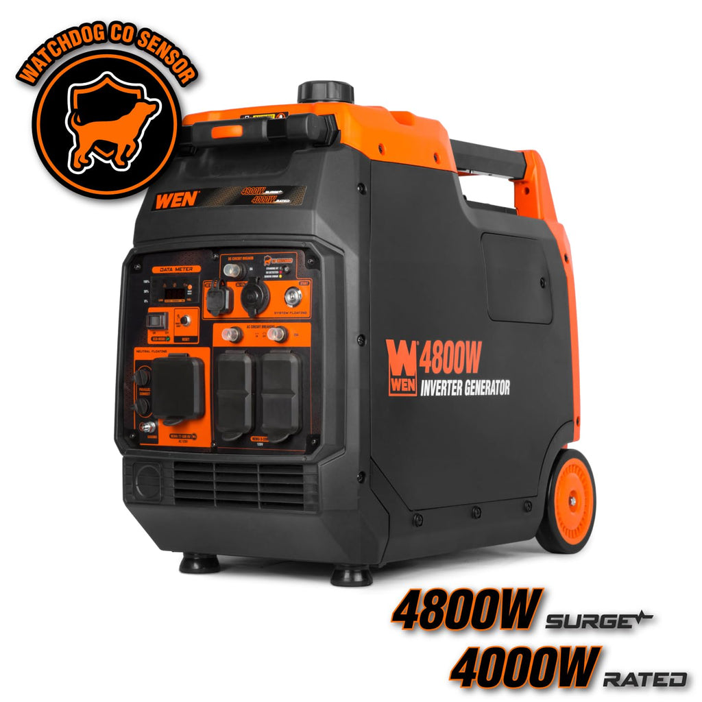 WEN Quiet and Lightweight 4800-Watt Dual Fuel RV-Ready Electric Start Portable Inverter Generator with Fuel Shut Off and CO Watchdog (DF480iX)