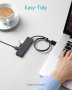 Anker USB Hub 4 Ports with 5Gbps Data Transfer, Multiple USB 3.0 Hub, USB Splitter for Laptop, Extender for A Port Laptop, PC, Desktop and More [Charging Not Supported](0.7 ft USB-A)