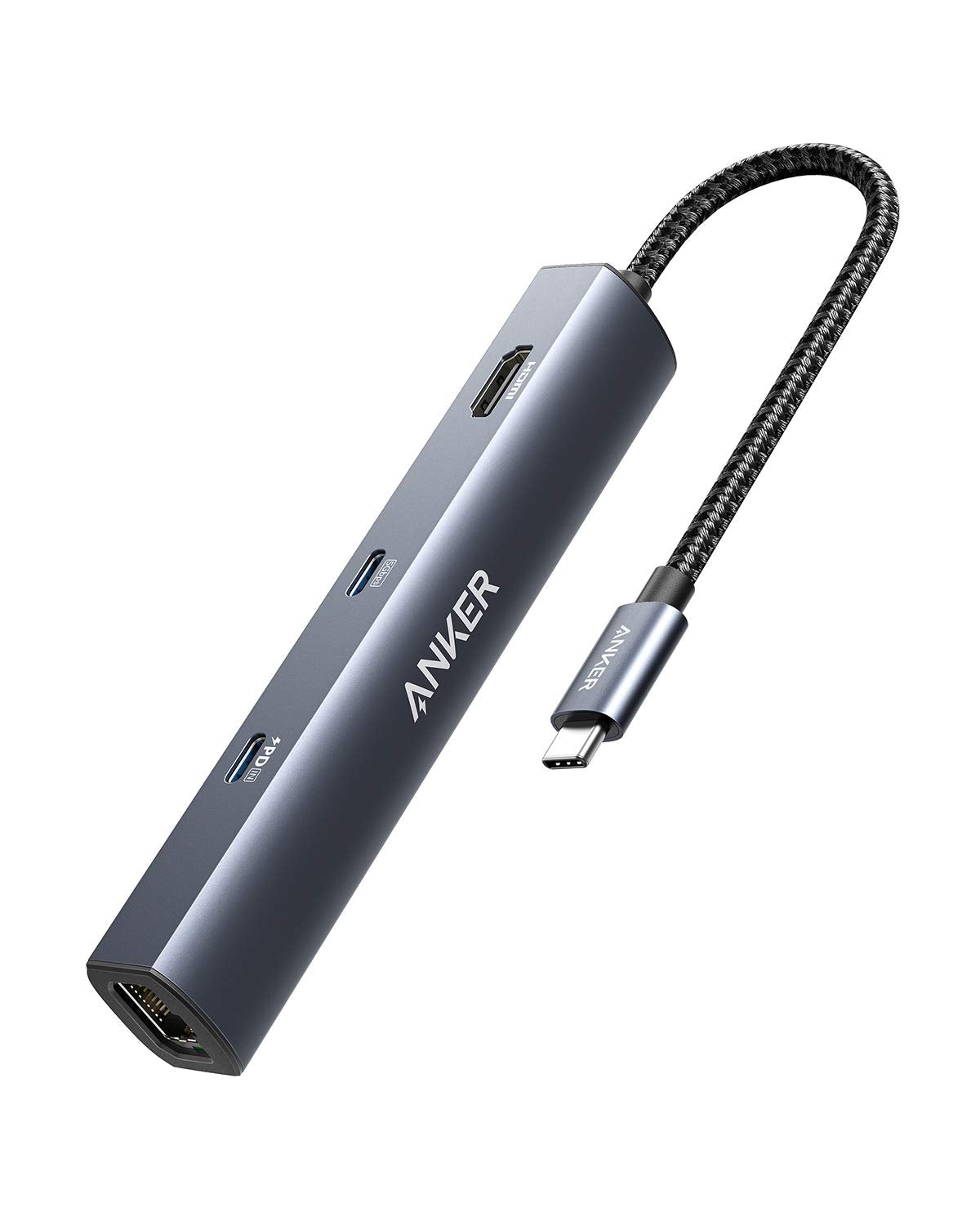 Anker 6-in-1 USB C Hub with Ethernet, USB C to 4K HDMI Multiport Adapter, 1Gbps Ethernet, 65W Power Delivery, 1xUSB-C & 2xUSB-A Ports for MacBook Air, iPad Pro, XPS, Home Office and More