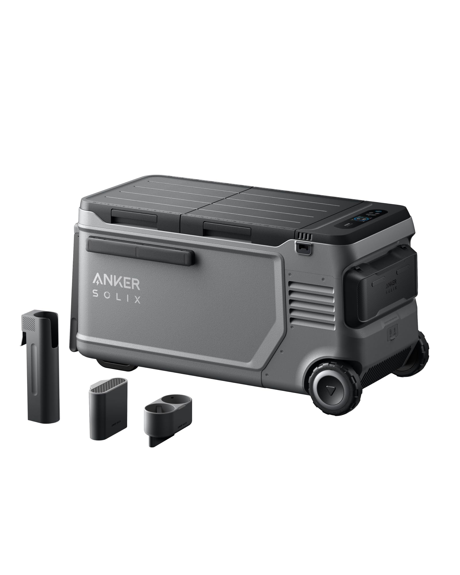 Anker SOLIX EverFrost 2 58L Cooler with Extra Battery, 61 qt Car Refrigerator, Electric Cooler with 288Wh Battery, Powered by AC/DC or Solar,for Outdoor Camping, Travel, and Fishing, Fits in Trucks