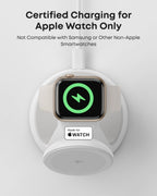 Anker MagSafe Charger Compatible, MagGo 3-in-1 Charging Station, Nano Charging Stand, Qi2 Certified 15W Magnetic Wireless Charger Dock, for iPhone17/16/15/14, Apple Watch,AirPods (Adapter Included)