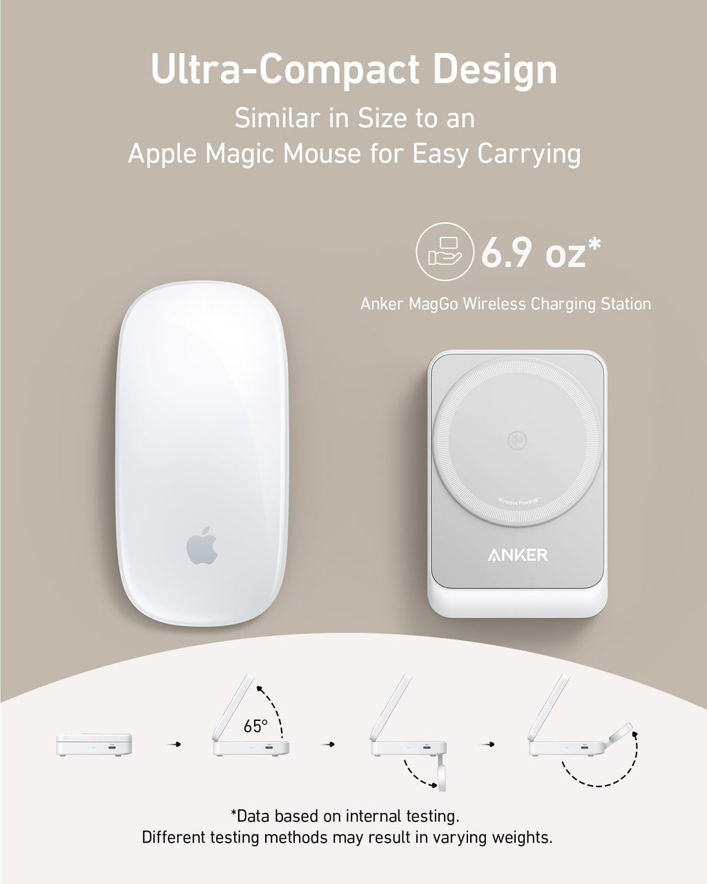 Anker MagGo 3 in 1 iPhone 17 Charging Station, MagSafe-Compatible Wireless Charger Stand, Qi2 Certified 15W Foldable Charger for iPhone 17/16/15/14/13/12, AirPods, Apple Watch Ultra(Adapter Included)