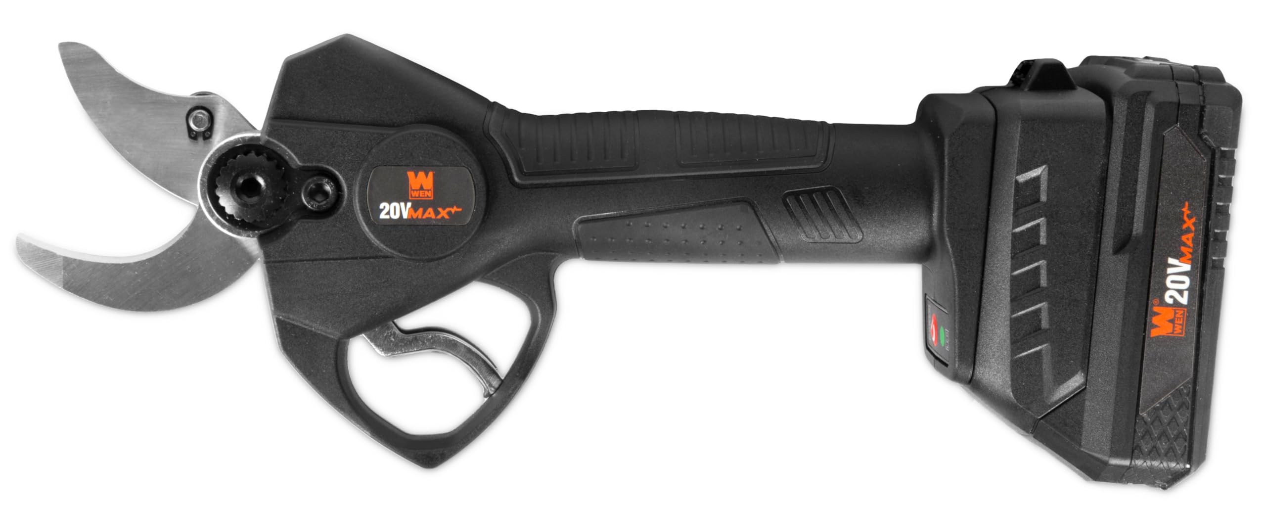 WEN 20V Max Brushless Cordless 1-3/16-Inch Pruning Shears with 2.0Ah Battery and Charger (20731)