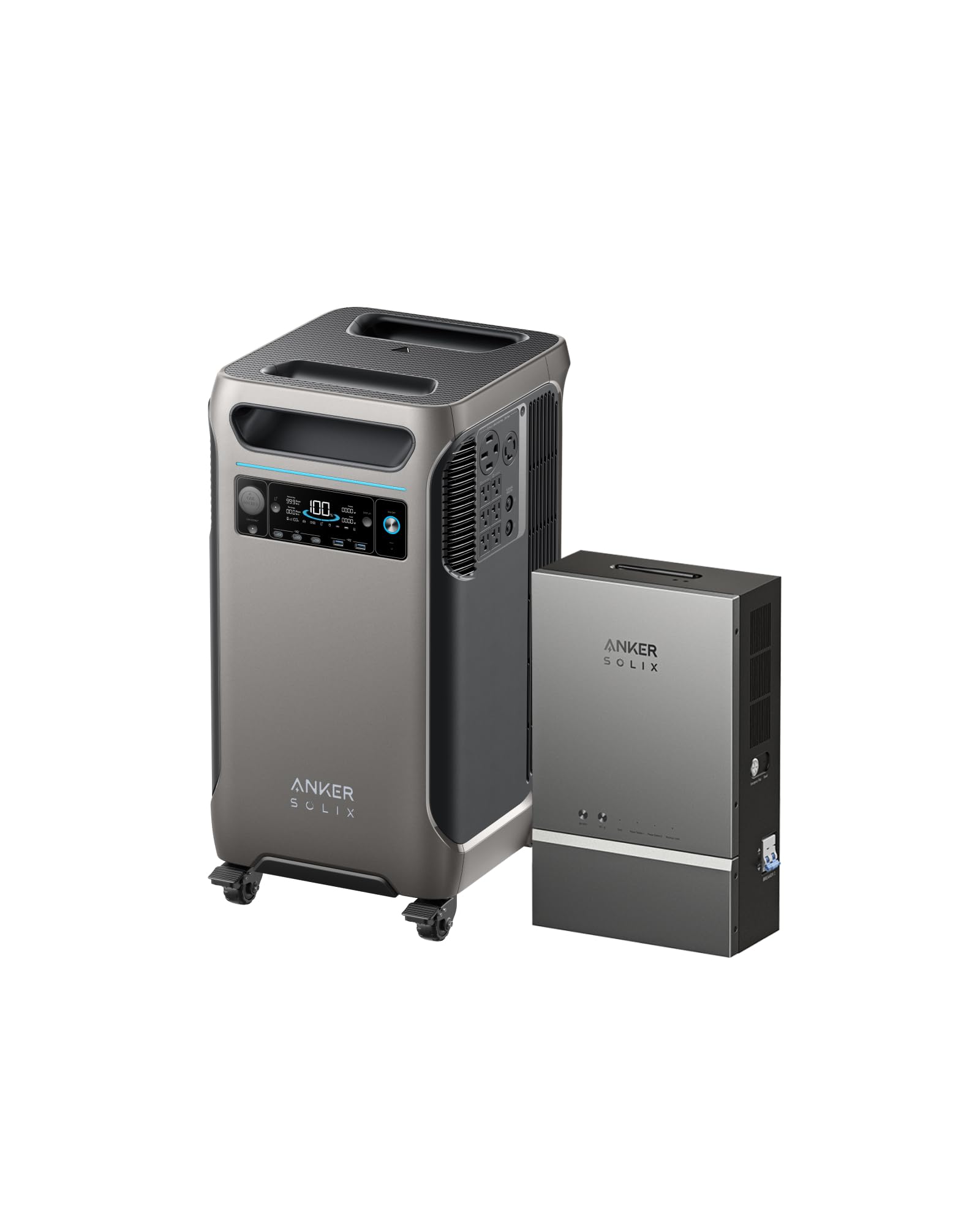 Anker SOLIX F3800 Portable Power Station with 400W Solar Panel, 3840Wh LiFePO4 Battery, 6000W AC output with 120V/240V, Solar Generator for Home Use, RV, Emergencies, Power Outages, Outdoor Camping