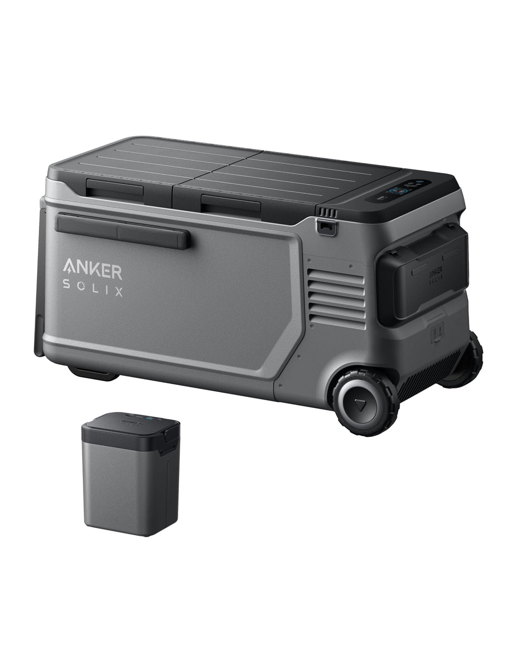 Anker SOLIX EverFrost 2 58L Cooler with Extra Battery, 61 qt Car Refrigerator, Electric Cooler with 288Wh Battery, Powered by AC/DC or Solar,for Outdoor Camping, Travel, and Fishing, Fits in Trucks